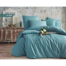 Комплект постільної білизни Charlotte Stripe Satin євро на резинці