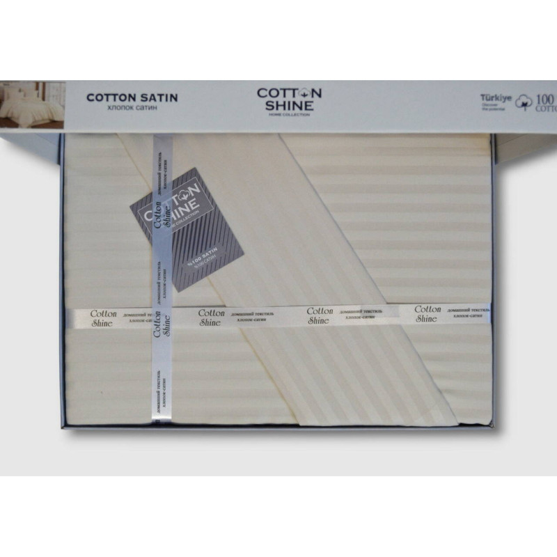 Комплект постільної білизни Cotton Shine Stripe Satin полуторний