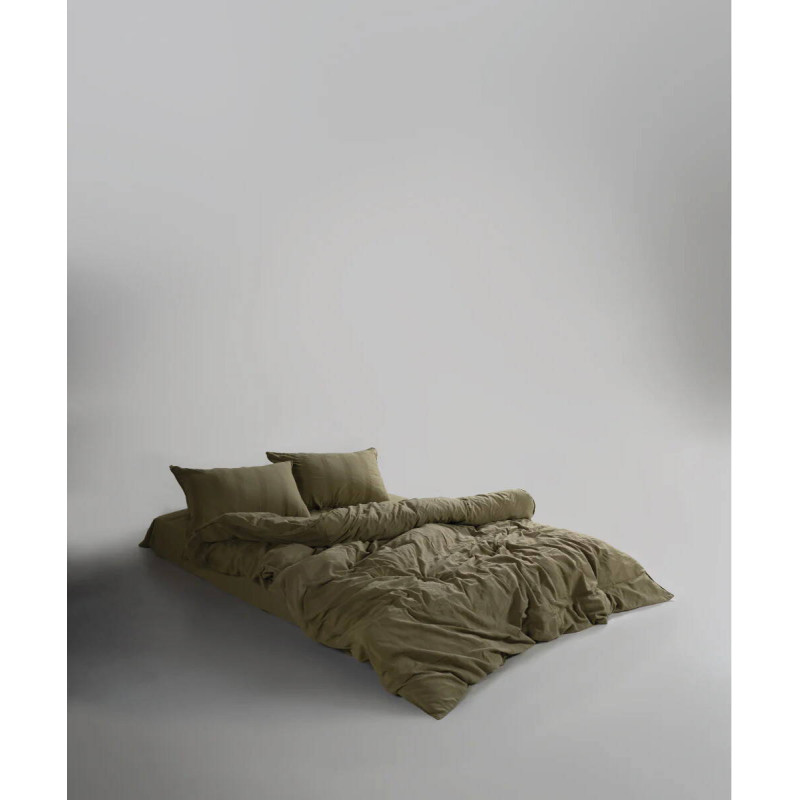 Комплект постільної білизни Limasso Stonewashed євро оливковий