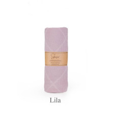 Бавовняне вафельне простирадло Saheser Cotton Pique 160х230 см Lila