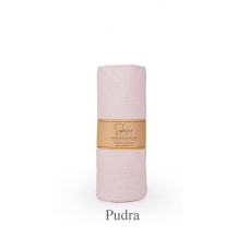 Бавовняне вафельне простирадло Saheser Cotton Pique 160х230 см Pudra