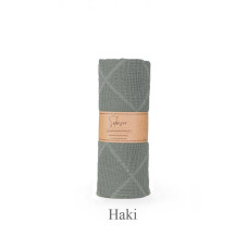 Бавовняне вафельне простирадло Saheser Cotton Pique 210х230 см Haki