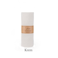 Бавовняне вафельне простирадло Saheser Cotton Pique 210х230 см Krem