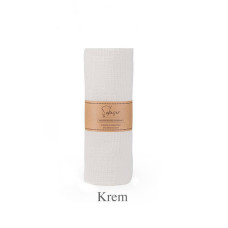 Бавовняне вафельне простирадло Saheser Cotton Pique 210х230 см Krem