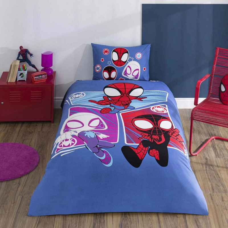 Комплект постільної білизни TAC Disney Spidey Adventure з ранфорсу