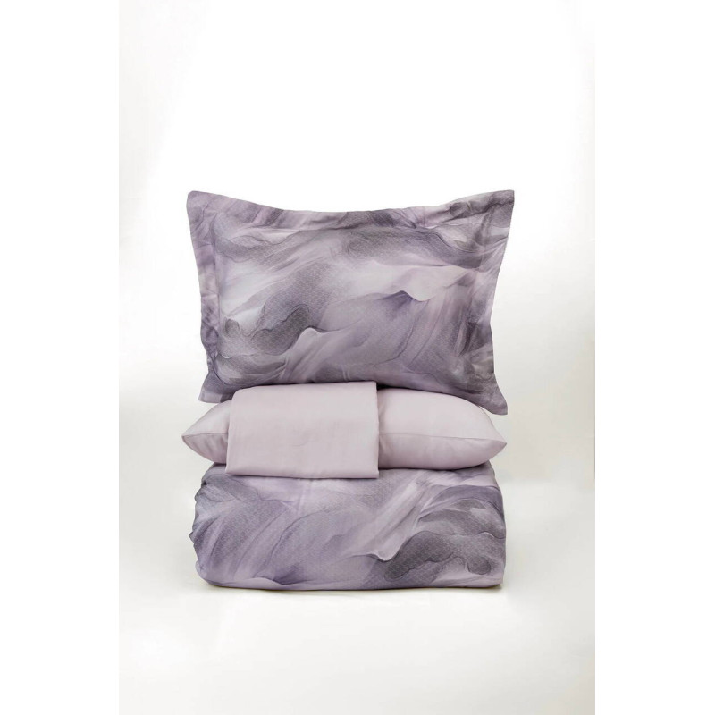 Комплект постільної білизни First Choice Cotton Satin Ruska Lilac євро