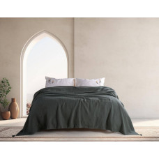 Комплект постільної білизни Turkiz Stonewashed Papatya євро з покривалом