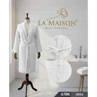 Жіночий мусліновий халат La Maison Alyona Crystal білого кольору