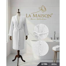 Жіночий мусліновий халат La Maison Alyona Crystal білого кольору