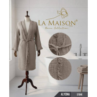 Жіночий мусліновий халат La Maison бежевого кольору
