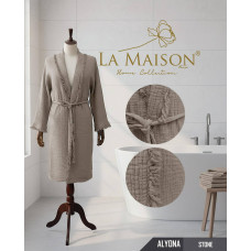 Жіночий мусліновий халат La Maison бежевого кольору