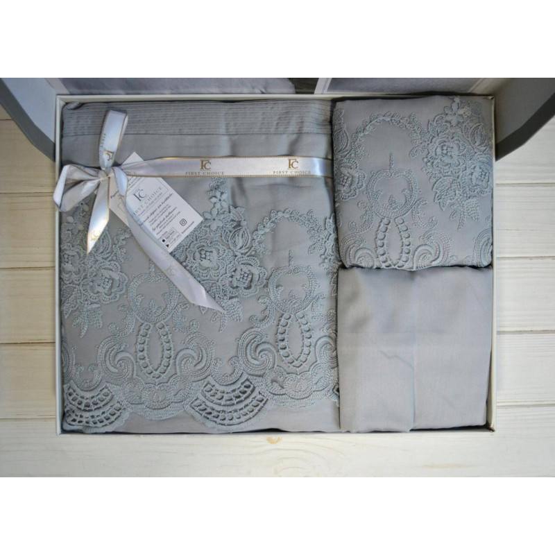 Комплект постільної білизни First Choice Vip Satin Hillary Grey