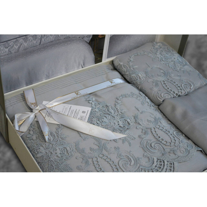 Комплект постільної білизни First Choice Vip Satin Hillary Grey