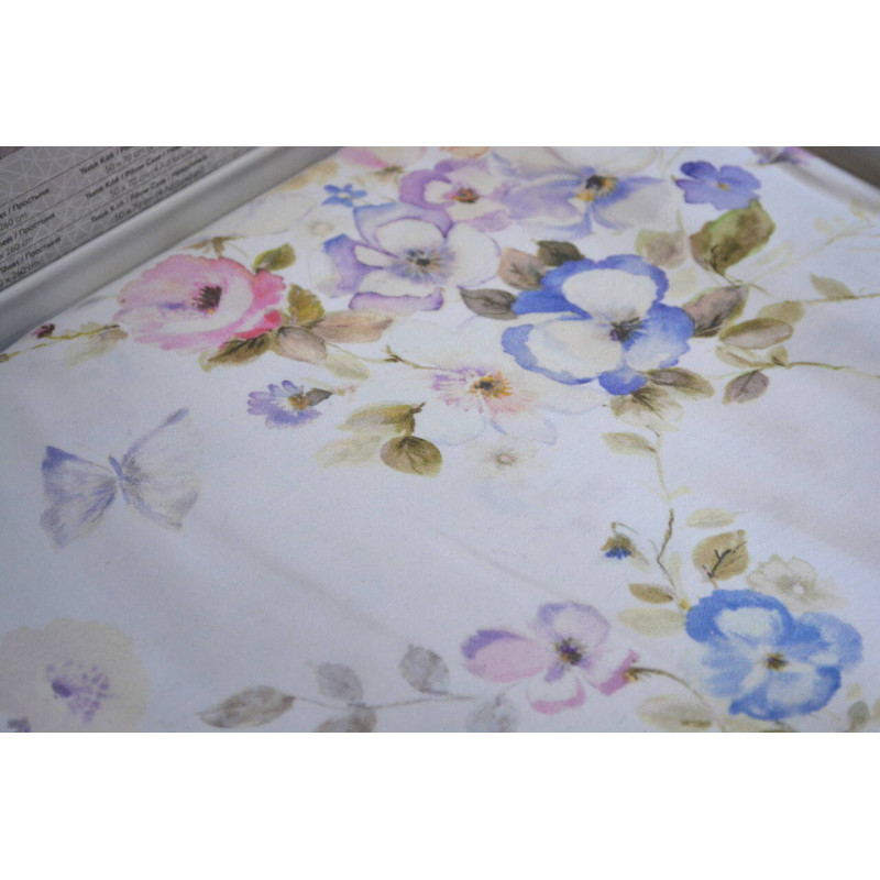 Комплект постільної білизни TAC Satin Digital Claudine Lila