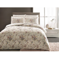 Комплект постільної білизни TAC Satin Digital Claudine Lila євро розміру
