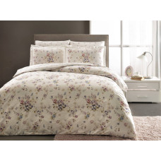 Комплект постільної білизни TAC Satin Digital Claudine Lila євро розміру