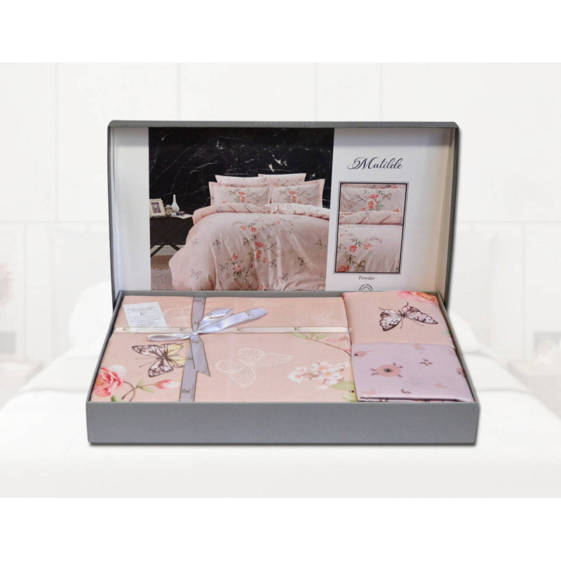 Сімейний комплект постільної білизни First Choice Cotton Satin Matilde Powder