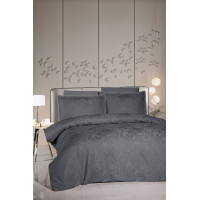 La Romano Euro Bed Linen Set in Gray Luxury Satin