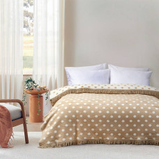 Плед Lotus Home Arina бежевий з бахромою 150х200 см