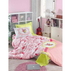 Стьобане покривало Eponj Home Sirin рожеве 200x220 см з наволочками