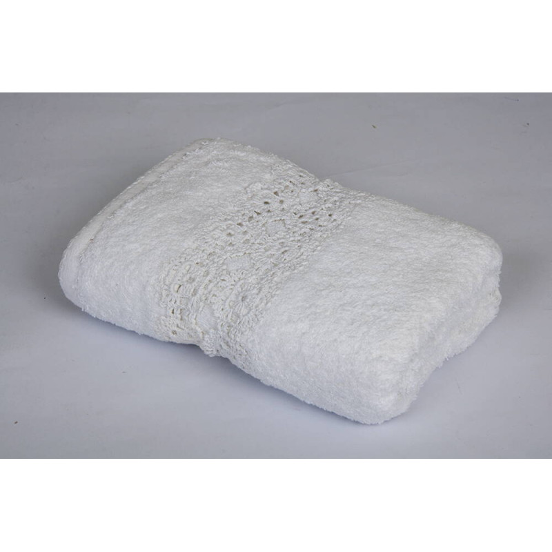 Банний рушник Romeo Soft Earth 70x140 см із мереживом