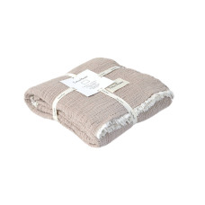 Муслінове покривало Lotus Home Larna 160x200 см бежеве з бахромою