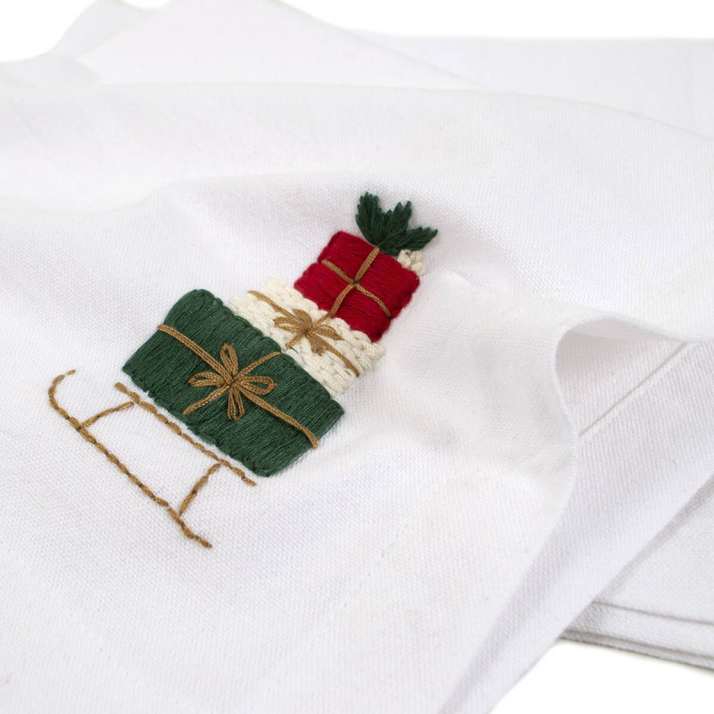 Бавовняні святкові серветки Lotus Home Christmas Present 48х48 см