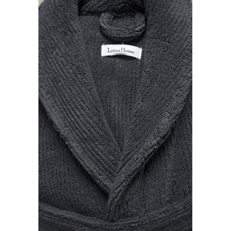 Махровий халат Lotus Home Bold New, антрацит, розмір S