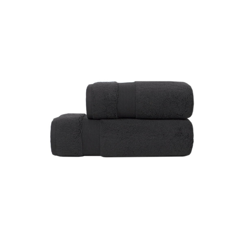 Чорний махровий рушник для обличчя Lotus Home Pearl 50х90 см