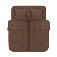 Комплект постільної білизни Lotus Home Dakota Modern сатин коричневий сімейний