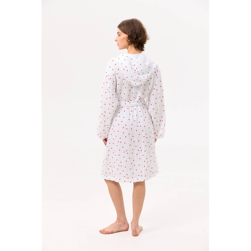Жіночий халат Lotus Home Molly Heart із муслінової бавовни L/XL