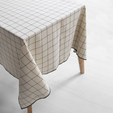 Бавовняна скатертина Lotus Home Olli 150х220 см бежева з кантом