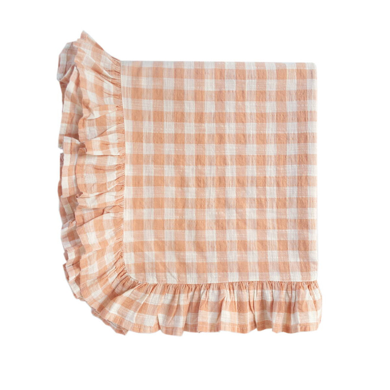 Бавовняна скатертина Lotus Home Agena з рюшами 150x220 см
