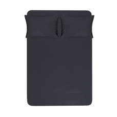 Простирадло на резинці Lotus Home Stripe сатин чорне 160х200 см