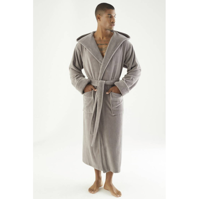 Чоловічий велюровий халат Nusa з капюшоном, 3XL