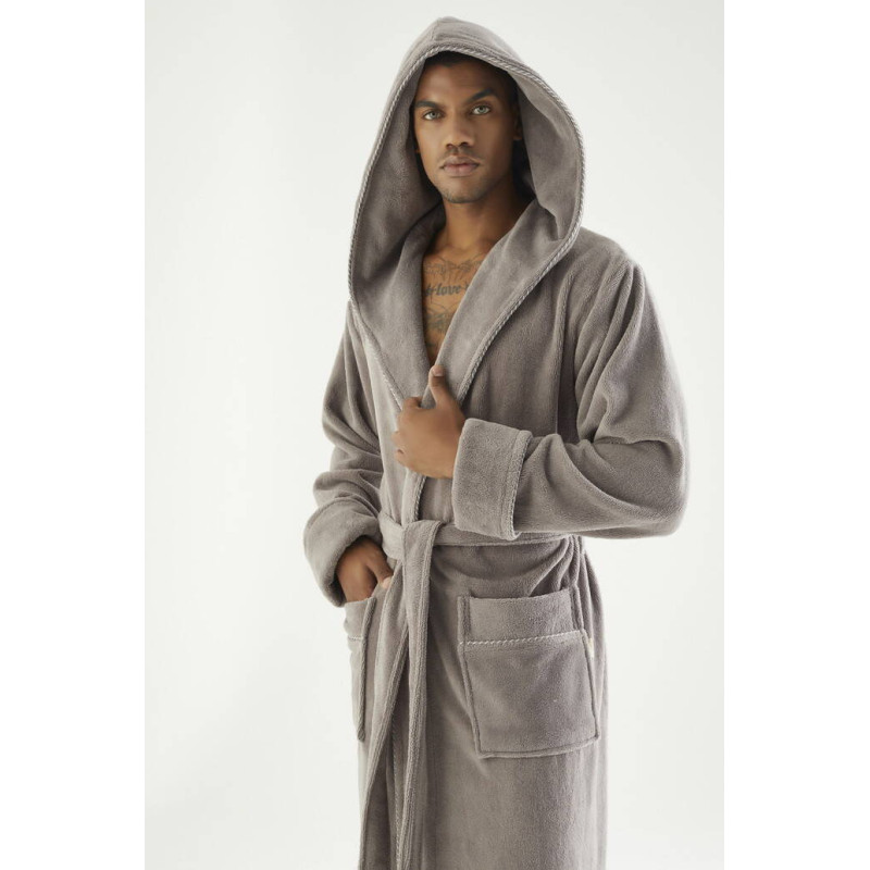 Чоловічий велюровий халат Nusa з капюшоном, 3XL