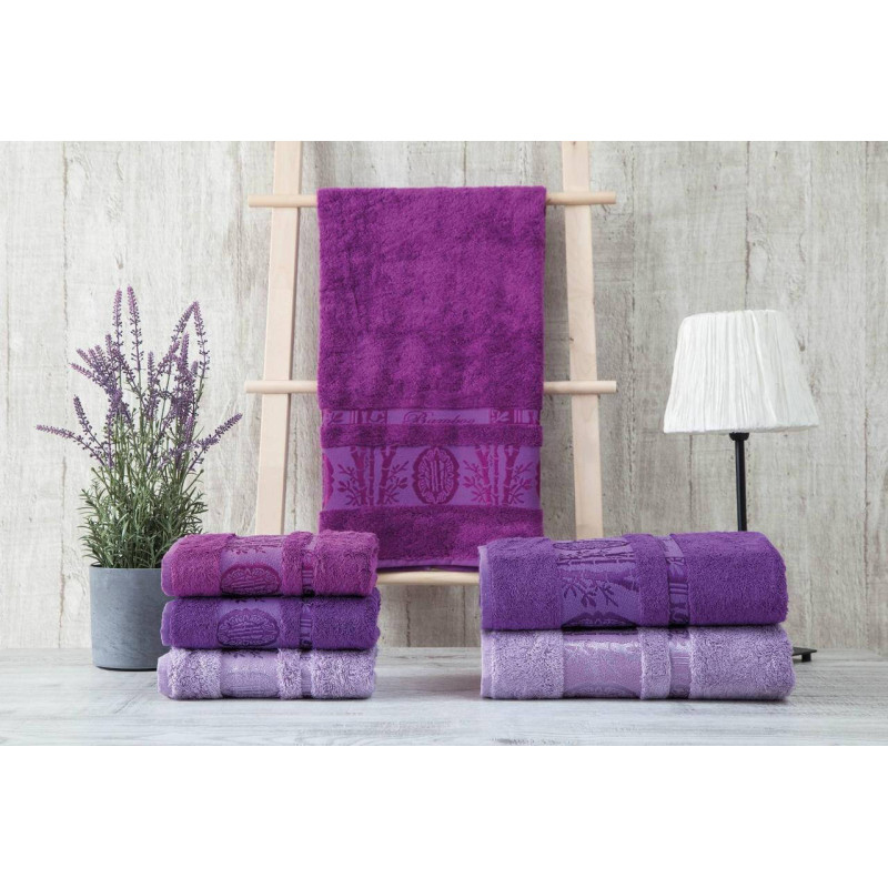 Рушники бамбукові 50х90 (3шт) 530 г/м2 (TM Zeron) Aynali Agac Bamboo Desen, Туреччина
