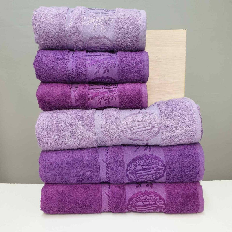 Рушники бамбукові 70х140 (3шт) 530 г/м2 (TM Zeron) Aynali Agac Bamboo Desen, Туреччина