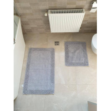 Набір килимків MOSSO MOSAIK 50х60 і 60х100 (TM Zeron) сірий, Туреччина