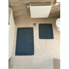 Набір килимків MOSSO MOSAIK 50х60 і 60х100 (TM Zeron) Темно-сірий, Туреччина
