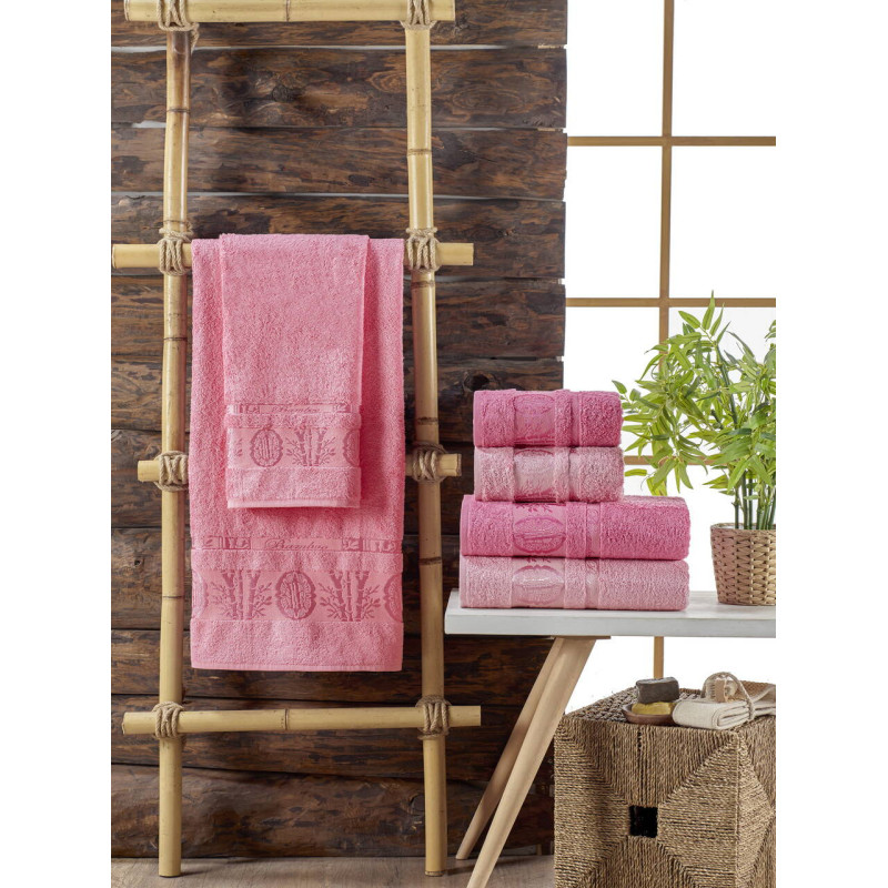 Рушники бамбукові 70х140 (3шт) 530 г/м2 (TM Zeron) Aynali Agac Bamboo Desen, Туреччина
