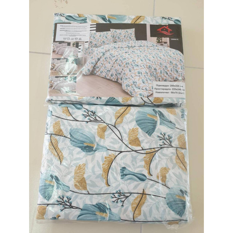 Постільна білизна Бязь бавовна 200x220 (ТМ LORAN) Orkide v3, Туреччина