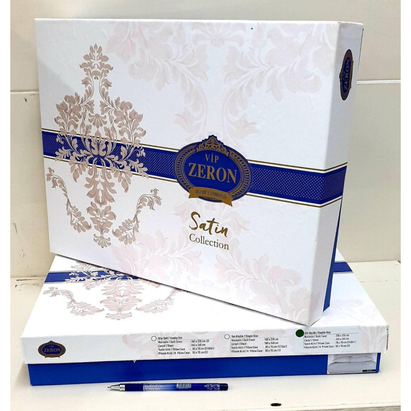 Постільна білизна Satin Strip сімейний 160х220 (ТМ ZERON) KREM, Туреччина