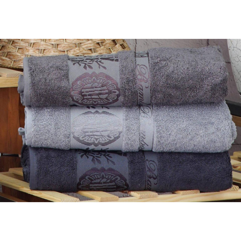 Рушники бамбукові 50х90 (3шт) 530 г/м2 (TM Zeron) Aynali Agac Bamboo Desen, Туреччина