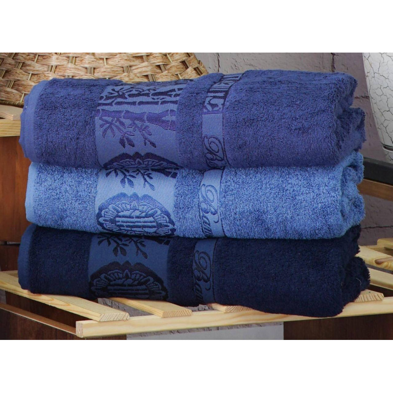 Рушники бамбукові 50х90 (3шт) 530 г/м2 (TM Zeron) Aynali Agac Bamboo Desen, Туреччина