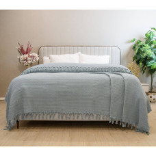 Простирадло-покривало жакардове Pike 400 г/м2 (TM Zeron) 245х270 Gri, Туреччина