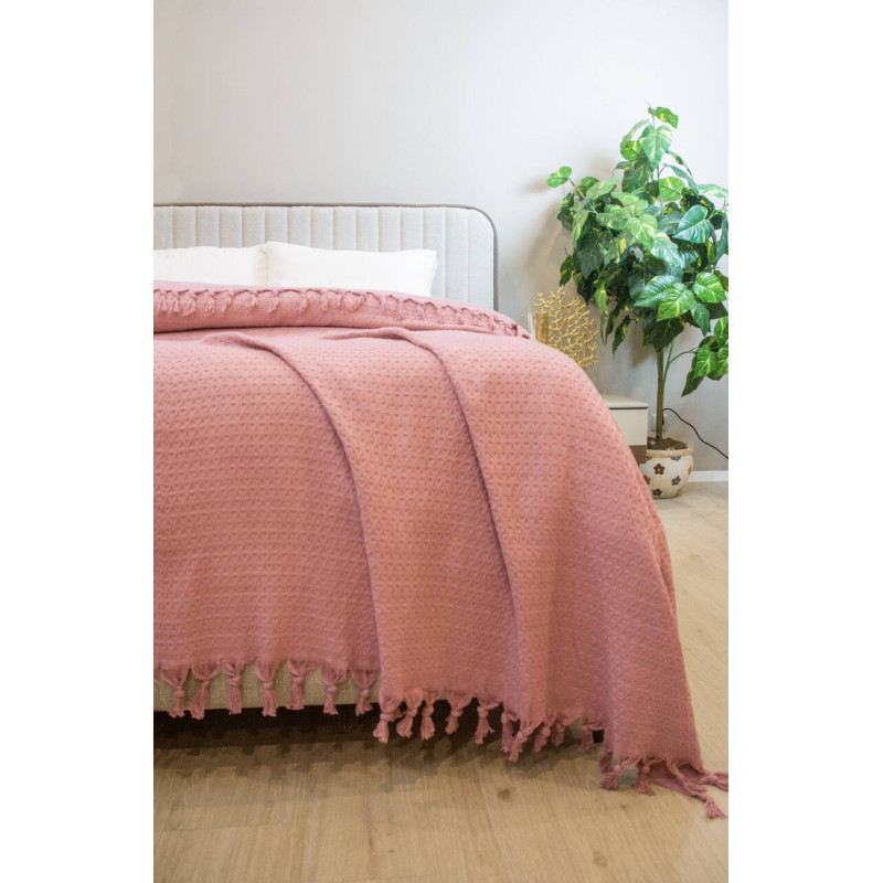 Простирадло-покривало жакардове Pike 400 г/м2 (TM Zeron) 245х270 Gül Kurusu, Туреччина