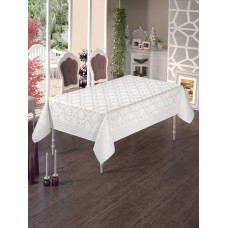 Скатерть тефлоновая  прямоугольная  Masari Damask 160х220  Beyaz, Турция