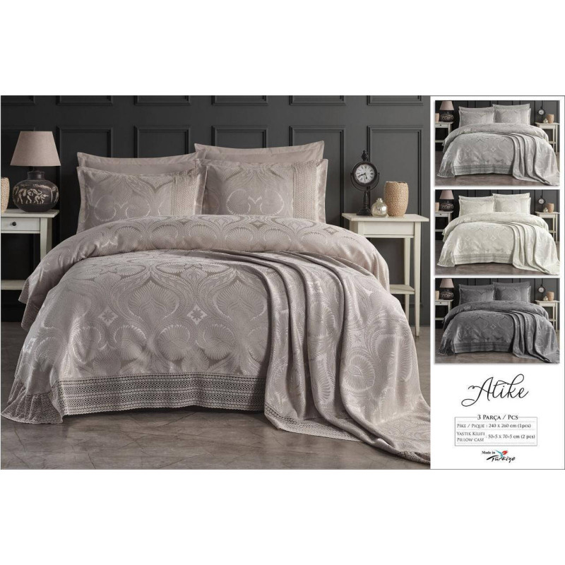 TM Moda Box Jacquard Bedspread 240*260 ATIKE Cream