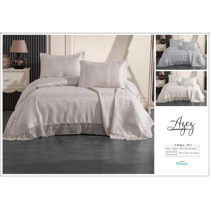TM MODA BOX Покрывало жакардовое 240*260 AZEZ крем